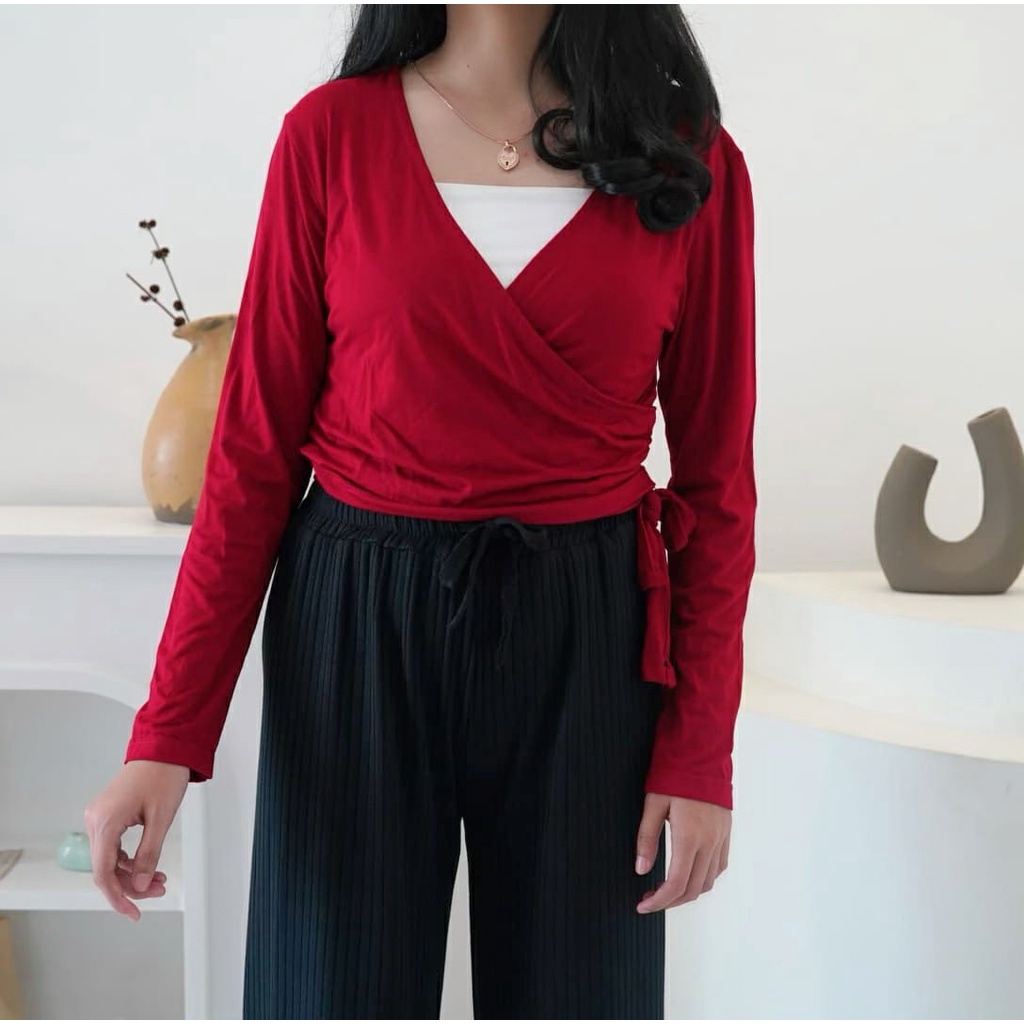 BEFAST - ZFS OOTD Wanita Blouse JINISE / SLING LONG SEXY TOP / Pakaian Blouse Kasual / Blouse Crop Lengan Panjang / Fashion Ala Wanita Remaja Korean Style / Blouse Polos Casual / Trendy / Blosue Kekiniaan Remaja / OOTD Tervaru Wanita 2022