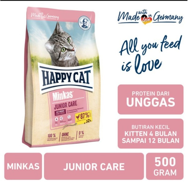 Happy Cat Minkas Junior Care 500gr 500 gr Makanan Anak Kucing Happycat