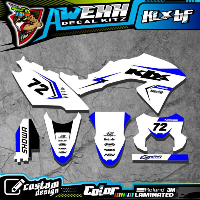 DECAL KLX BF 150 BF KLX LAMA DTRACKER BIRU SIMPLE
