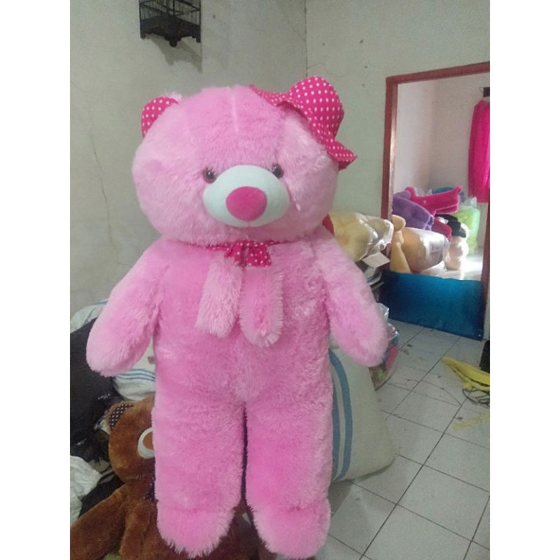 BONEKA BERUANG SYAL TOPI JUMBO 1 METER