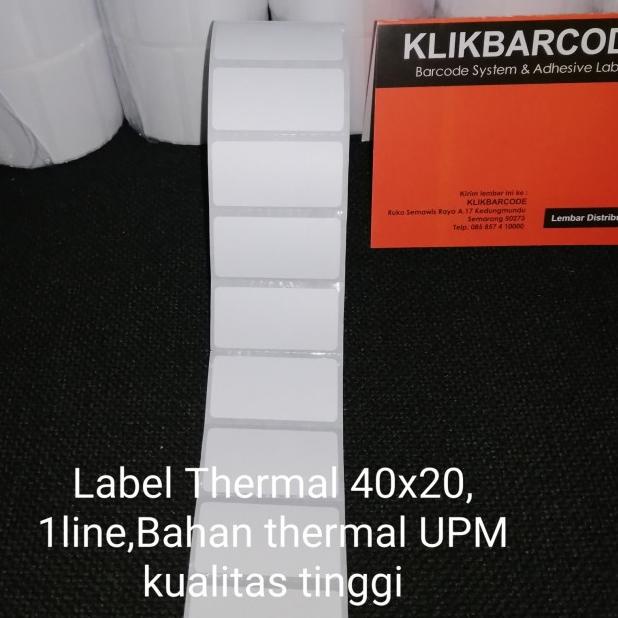 

⚡GROSIR⚡LABEL STICKER BARCODE THERMAL 40 X 20 - 40X20MM - 1LINE - ISI : 800 PCS - DIRECT THERMAL - XPRINTERproduck terbaik