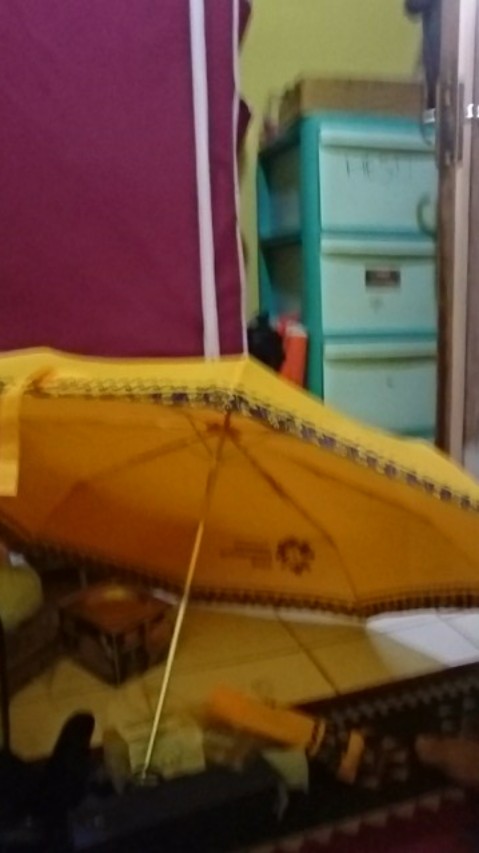 Payung Lipat Anti Uv Corak Batik Unik Untuk Panas Dan Hujan Warna Kuning
