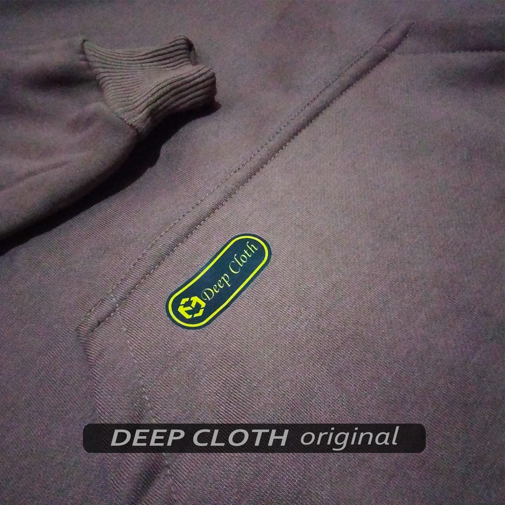 Sweater Hoodie DEEP CLOTH Polos Flecee Tebal Pria Fullover Premium Distro