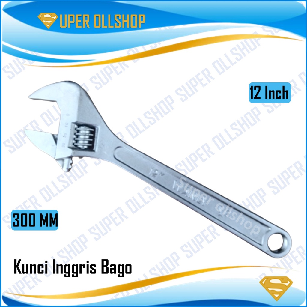 Kunci Bago Inggris Bako Baco Ingris Adjustable Wrench 12 Inch 300 Mm