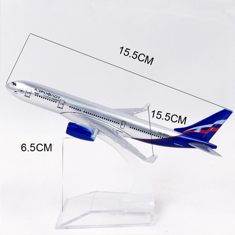 Model Pesawat Terbang Rusia Airlines A330 Airbus 330 Bahan Metal Diecast Ukuran 16cm Dengan Landing Gear