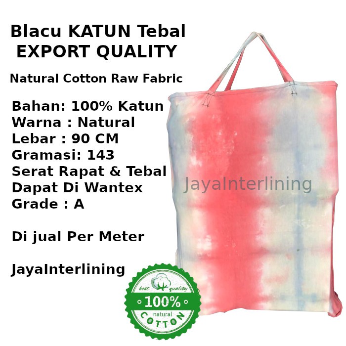 Kain Blacu Belacu Blaco KATUN Tebal 143 grm Lebar 90cm