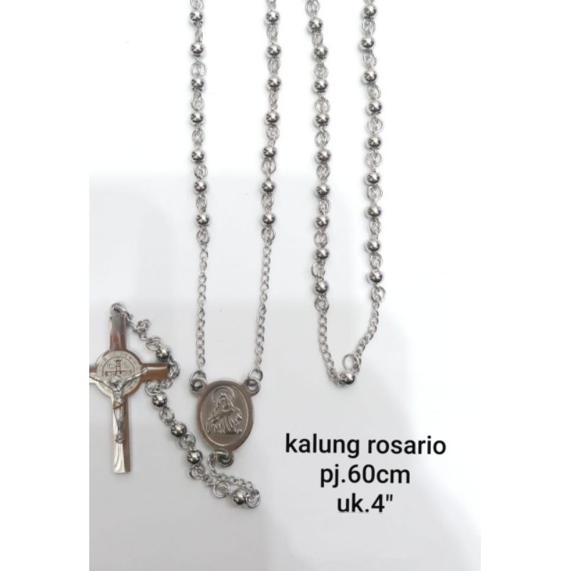 Kalung Rosario Silver Titanium44