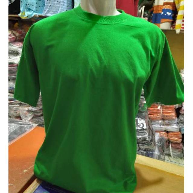 Kaos polos hijau fuji bahan katun combed 24s
