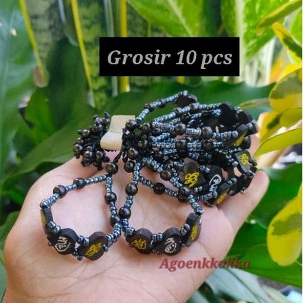 Grosir 10 pcs Gelang love manik ukir anak hitam kokka kaukah