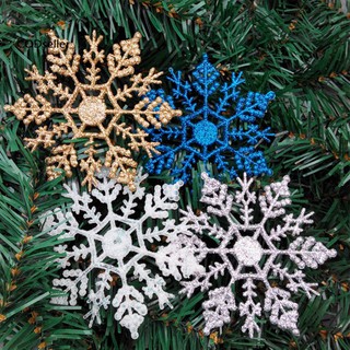 Cod 12pcs 10cm Hanging Snowflake Hollow Christmas Tree Window Ornament Home Decor