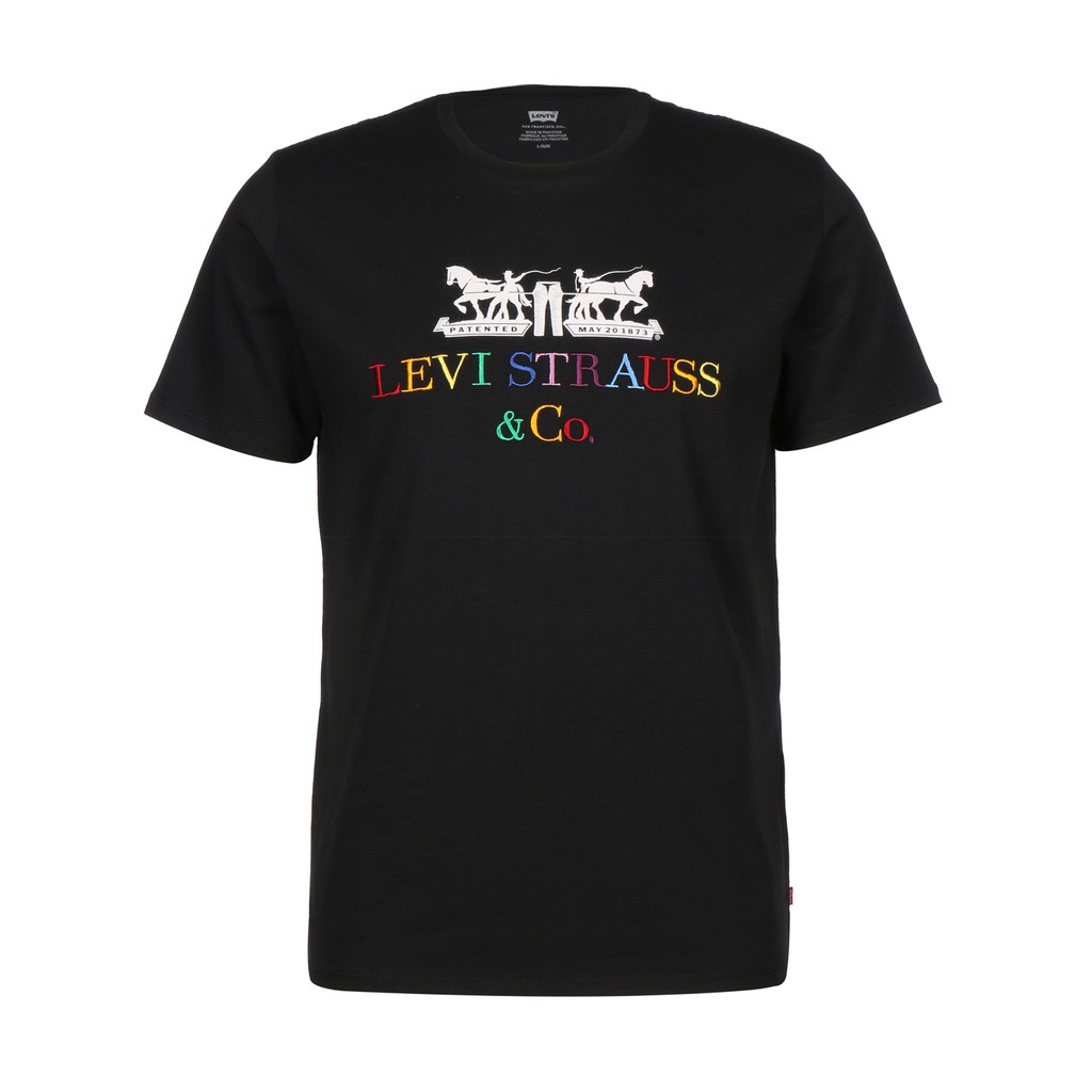 Kaos Levi's | Kaos Pria | Horses Rainbow Hitam | KLPHRBW - 01