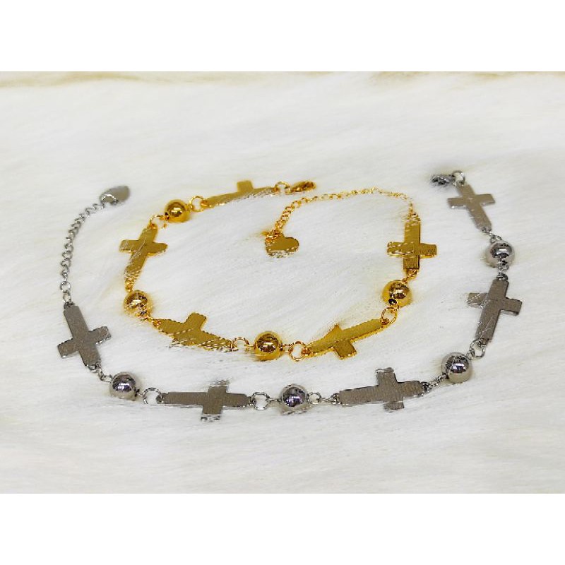 Gelang Rosario Stainless Stell model Salib