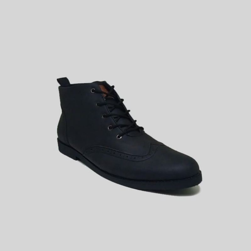 Sepatu Semi Formal Pria Big Size 44-45-46-47-48 Low Boot Kerja Bahan Kulit Size JUMBO Kaki Bule Luar Negri Hitam Tan, 47