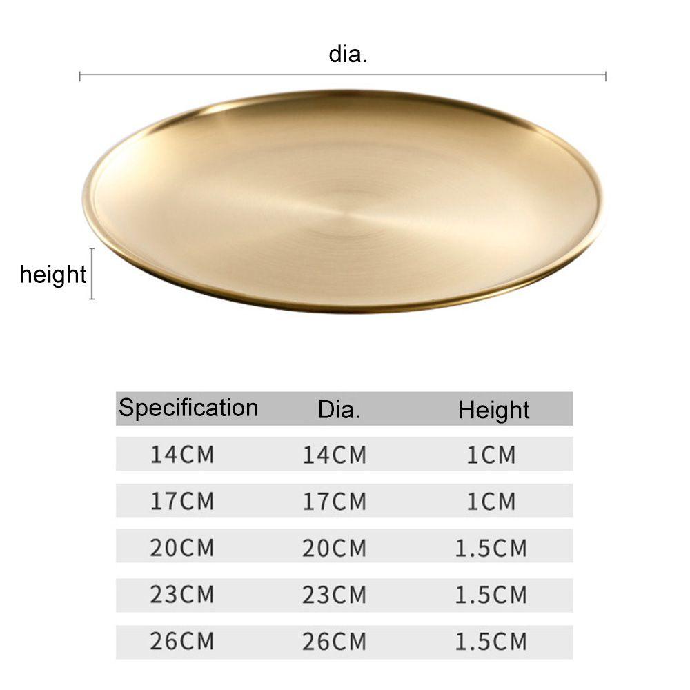 Preva Bone Spitting Dish14/17 /20/23/26CM Gold Silver Kue Dessert Buah Daging Metal Dining Disc