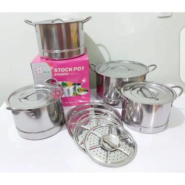 Panci Steamer/Stock Pot Set isi 4