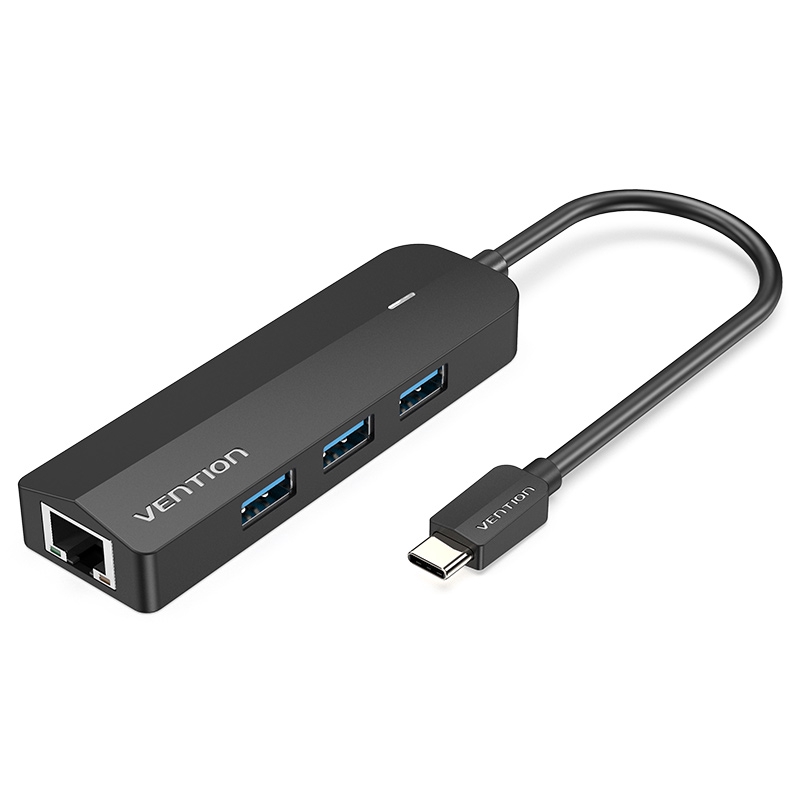 Vention Adapter Hub 5 In 1 Dengan Power Supply Usb C Ke 3.0 / Rj45 Network Port / Micro-B Docking Station Untuk Laptop