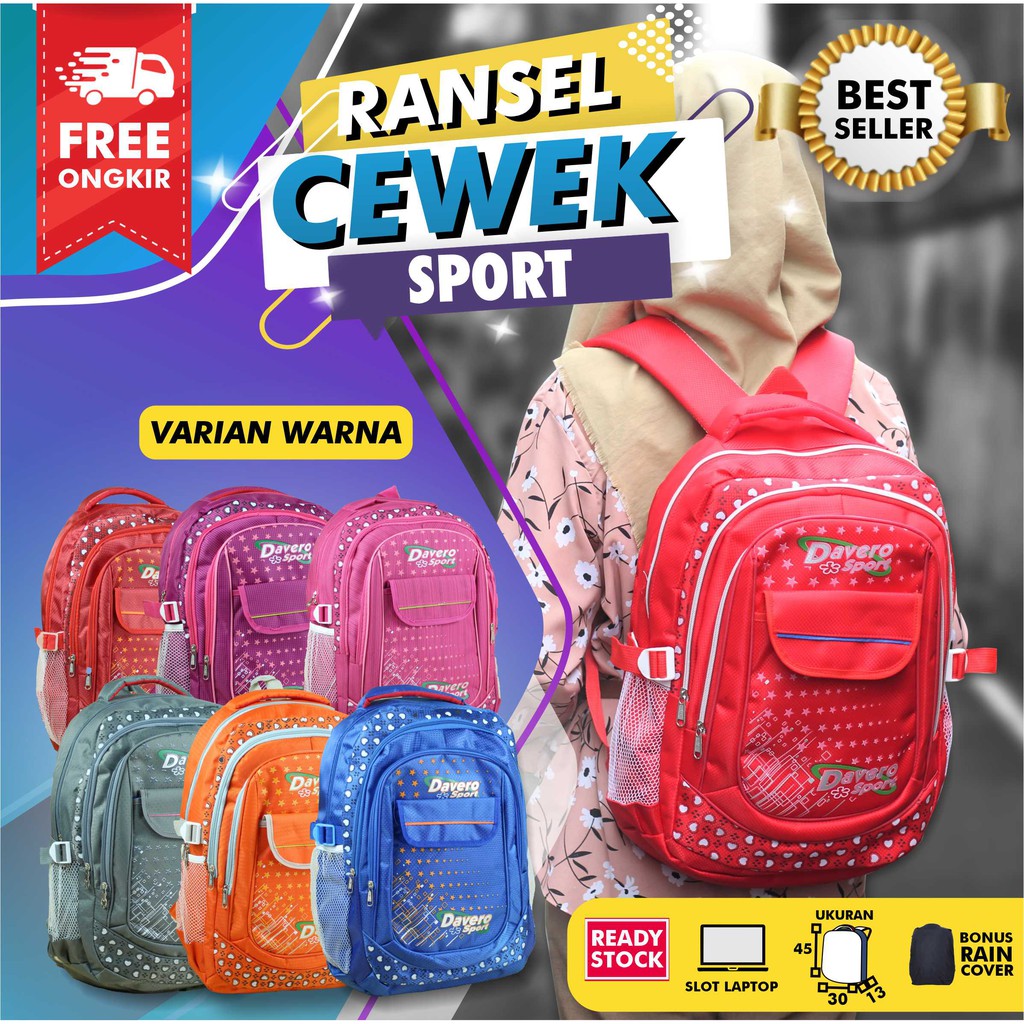 OBRAL TAS CEWE Ransel SD SMP SMA Anak Sekolah Perempuan Backpack Wanita Gendong Tempat Laptop Kuat