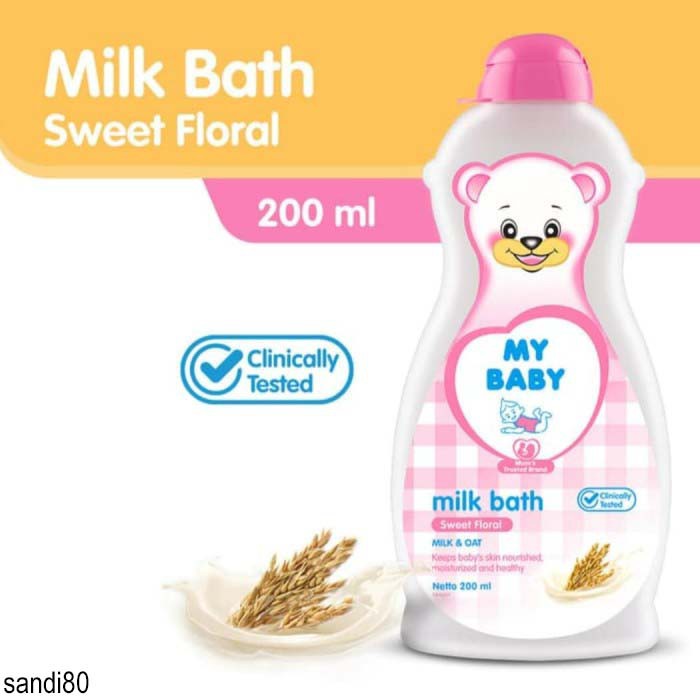My Baby Milk Bath Sweet Floral 200mL - SABUN MANDI CAIR UNTUK BAYI MY BABY PINK 200ML Sabun80