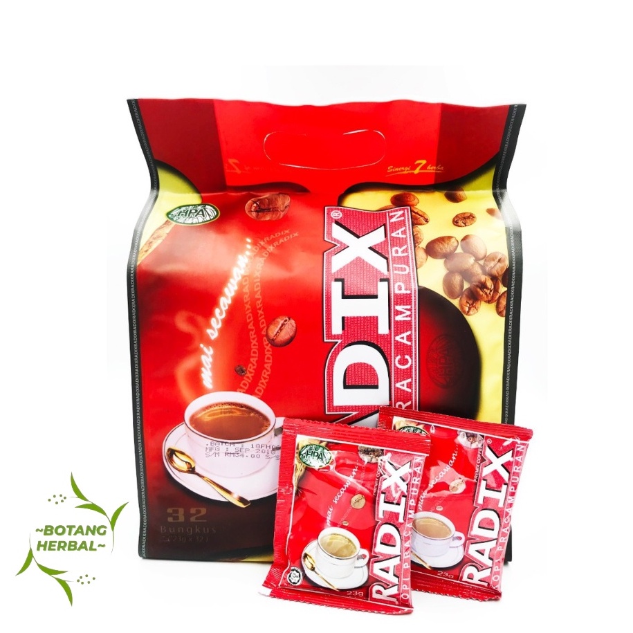 

Kopi RADIX Premix Coffe Kopi Pracampuran MAI Secawan / Isi 32 Sachet HPA Malaysia / ORI KOPI RADIX