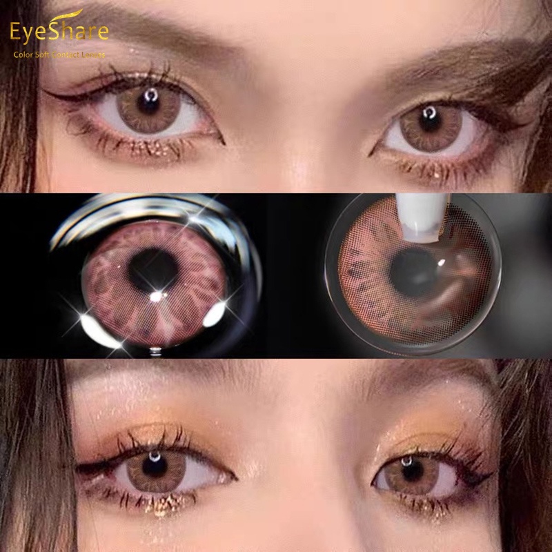 [✅COD] GEM PINK Sepasang Softlens / Kontak Lensa berwarna soflen ukuran 14.0mm-14.5mm kecil softlens mata korea normal minus (0.00) GEM BRILLIANT BLUE /harian color /Koleksi Lensa Kontak Alami