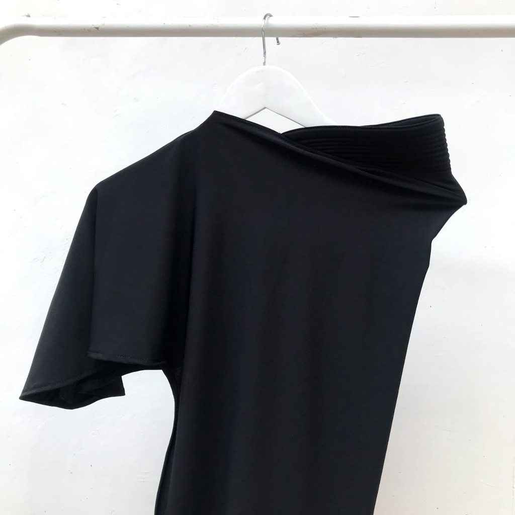 Khimar Jersey Premium / Khimar Pinguin / Khimar Jersey / Jilbab Kerudung Intant-Penguin Black