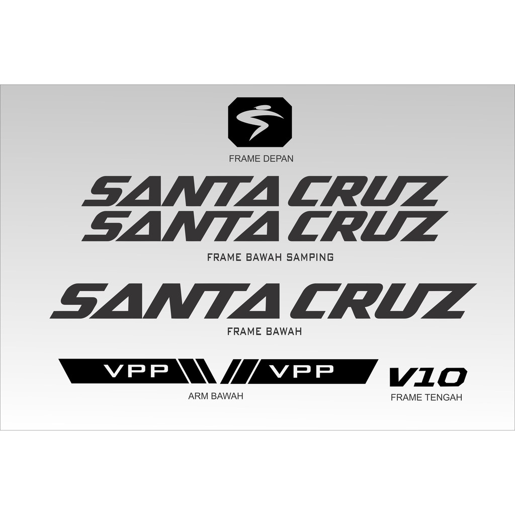  Stiker  Frame Sticker  Decal Sepeda  Santa Cruz V10 BISA 