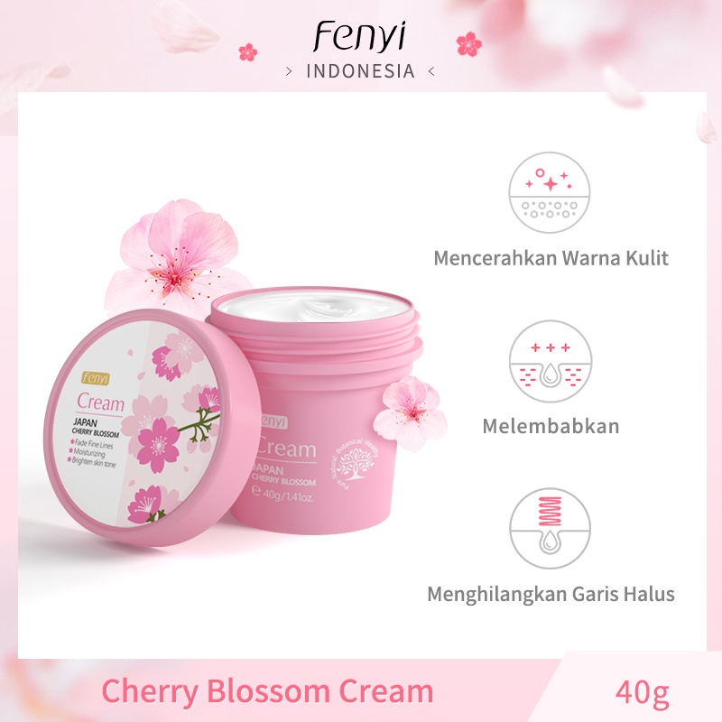 Fenyi Japan Cherry Blossom Krim Memudarkan Kemerahan Pelembab Kulit Bersinar 40g