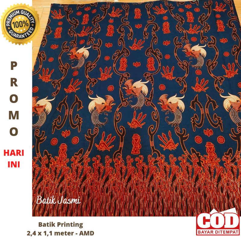 Kain Batik Motif Papua Merah Katun Premium