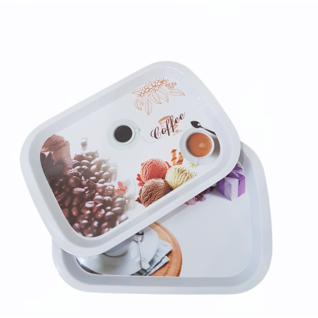 [2 PCS] TALAM/NAMPAN MELAMIN PERSEGI [TA-7302S] | BERBAGAI MOTIF | SINGASINGI