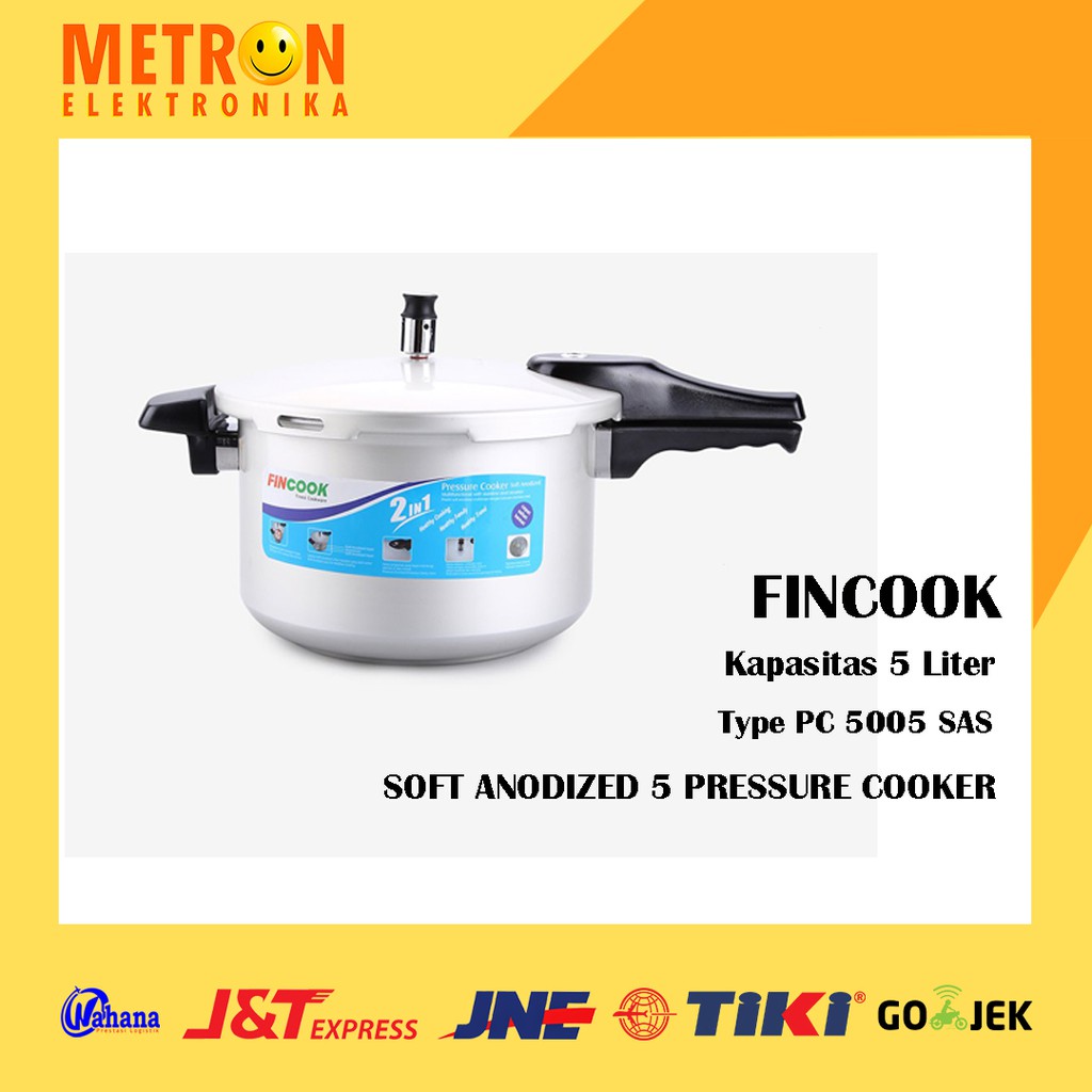 FINCOOK PC 5005 SAS SOFT ANODIZED 5 PRESSURE COOKER 5 L / FINCOPC5005AS