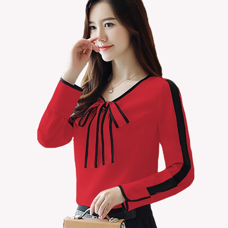 Blouse Tangan Panjang Wanita Gaya Korea Model Terbaru - XSHOP Gisel