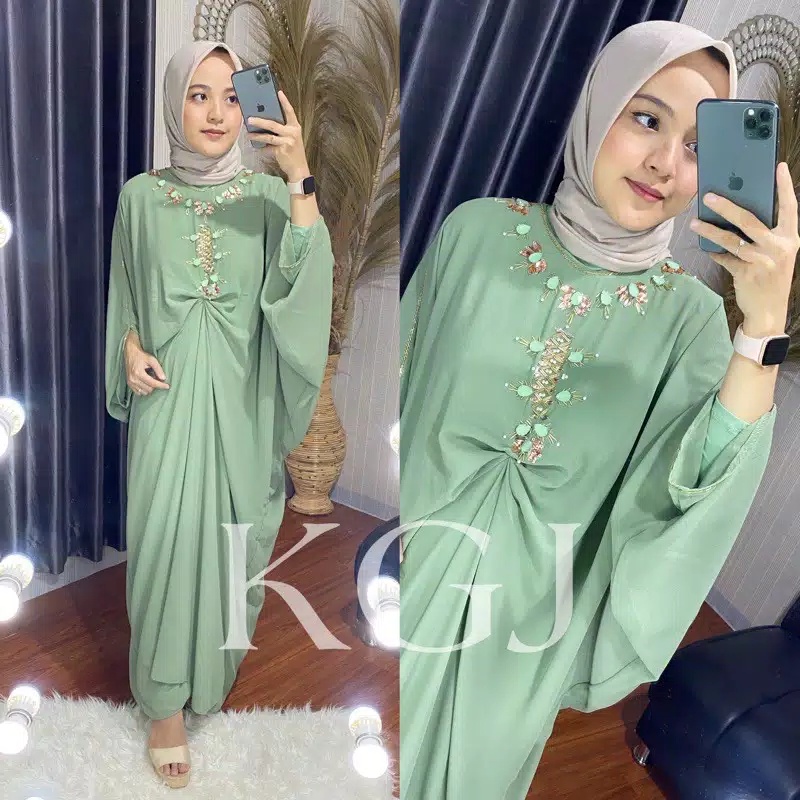 Kaftan Wanita | Kaftan Jumbo | Kaftan Putih | Dress Kaftan | Kaftan Premium | Kaftan Modern Lebaran