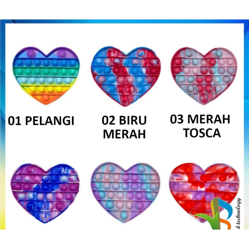 [Buy 1 Get 3] Mainan Pop It Rainbow Free Bebek Helm dan Emoji Dashbord