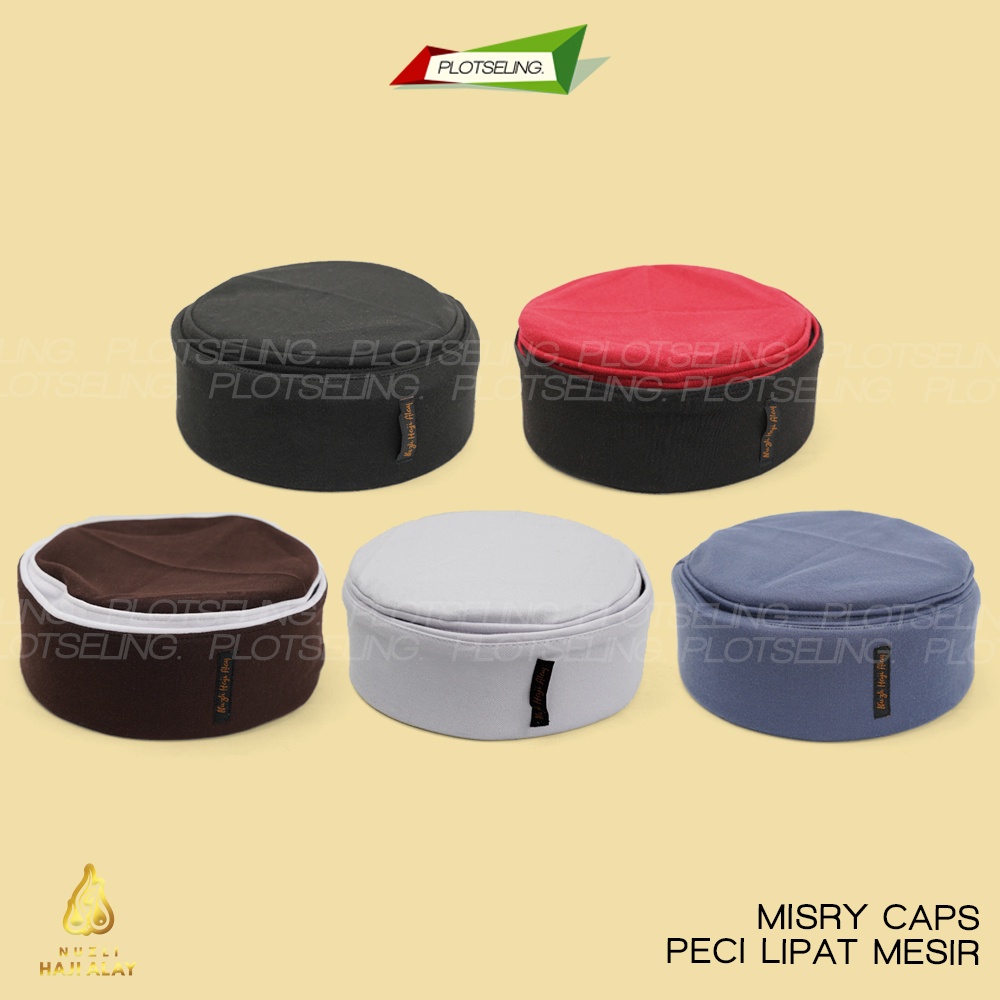 Peci Lipat Khas MESIR KAIN Premium Haji Alay Kopiah Pria Biru Putih Hitam Kopyah Bulat Sholat Habasya Maiyah Cak Nun Kopeah Solat Polos Anak Santri Dewasa Kupluk Laki Motif Rosal Hat Misry Caps Habasa Malaysia Oman Madinah Assagofah Terompah Turki NU Ori