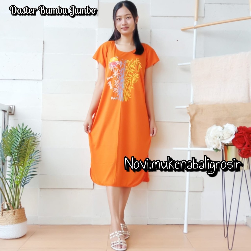 DASTER BAMBU JUMBO BALI KAIN HALUS-Oren G034