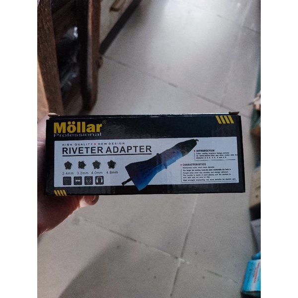 mollar N35000 riveter adapter tang rivet ke mesin bor