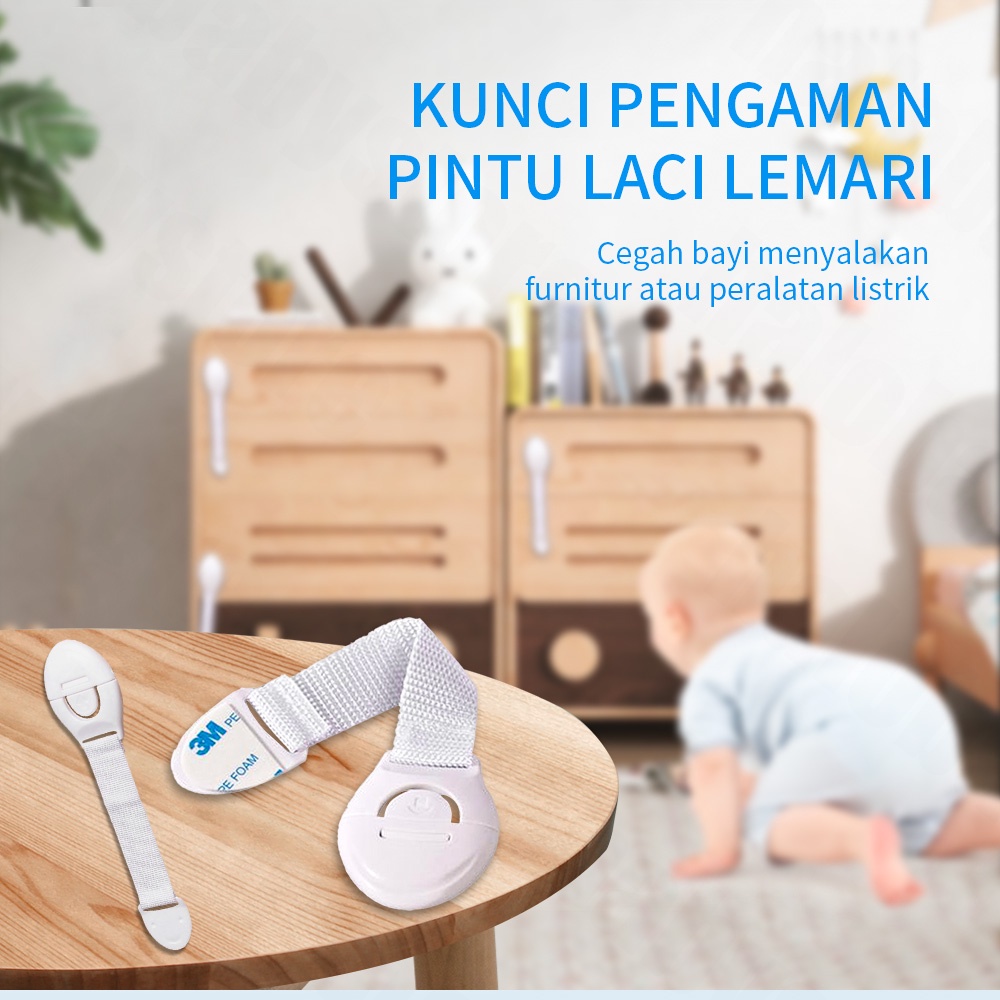 Halobaby Safety Lock Pengaman Pintu Kulkas Serbaguna Pengunci Pintu Tambahan