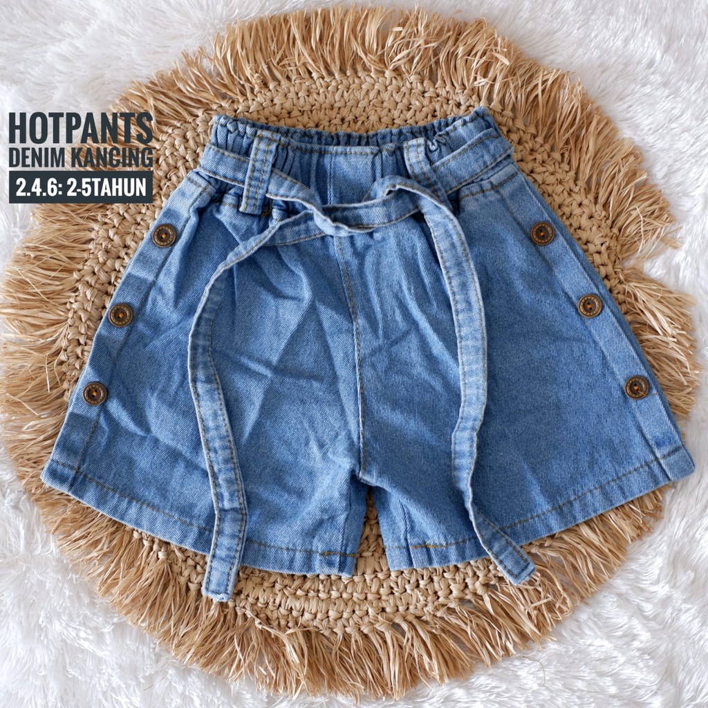 Celana Jeans Pendek Anak Perempuan 2 - 5 Tahun Hotpants Variasi Kancing