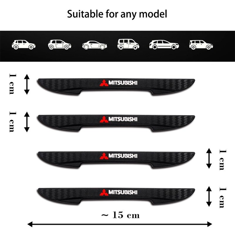 4 PCS Mitsubishi Mobil Pintu Bumper Anti-tabrakan Penjaga Sisi Tepi Penjaga Strip Stiker