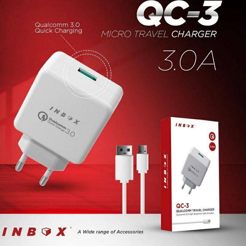 Charger/travel adaptor/kepala charger INBOX fast charging QC 3.0