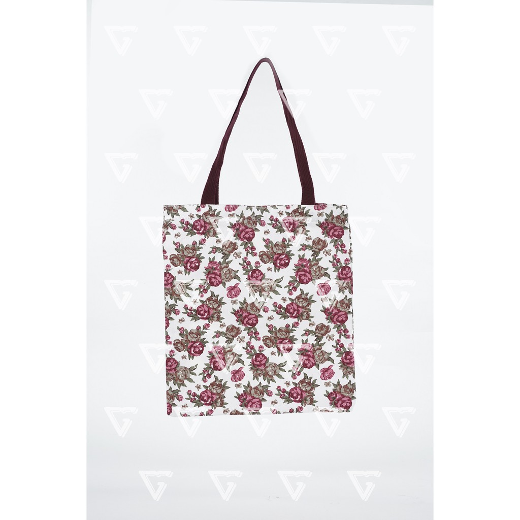 Totebag wanita / tote bag wanita kekinian 2021 kanvas motif Mawar