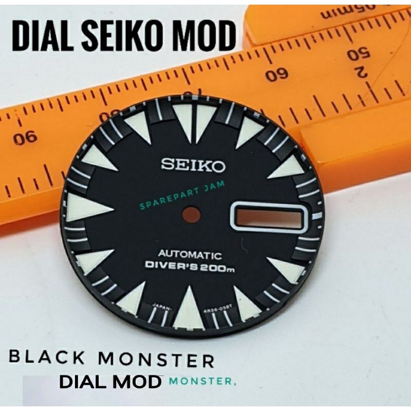Dial Seiko Mod Diver Scuba Monster  Black Dial.