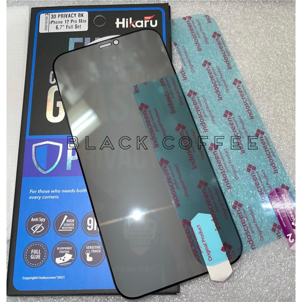 PRIVACY Tempered glass iPhone 12 PRO MAX 6.7inch HIKARU anti-spy