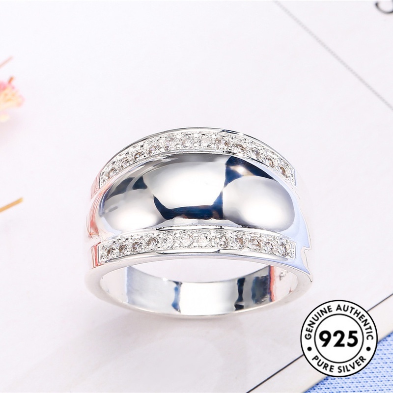 Cincin Berlian Imitasi Bahan S925 Silver