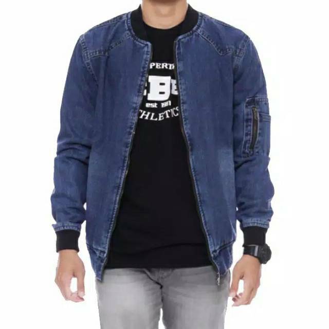 JAKET JEANS PRIA BOMBER/ JAKET JEANS POLOS ORIGINAL