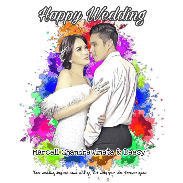 Desain Foto Warna Warni Ilustrasi Sketsa Wajah Murah