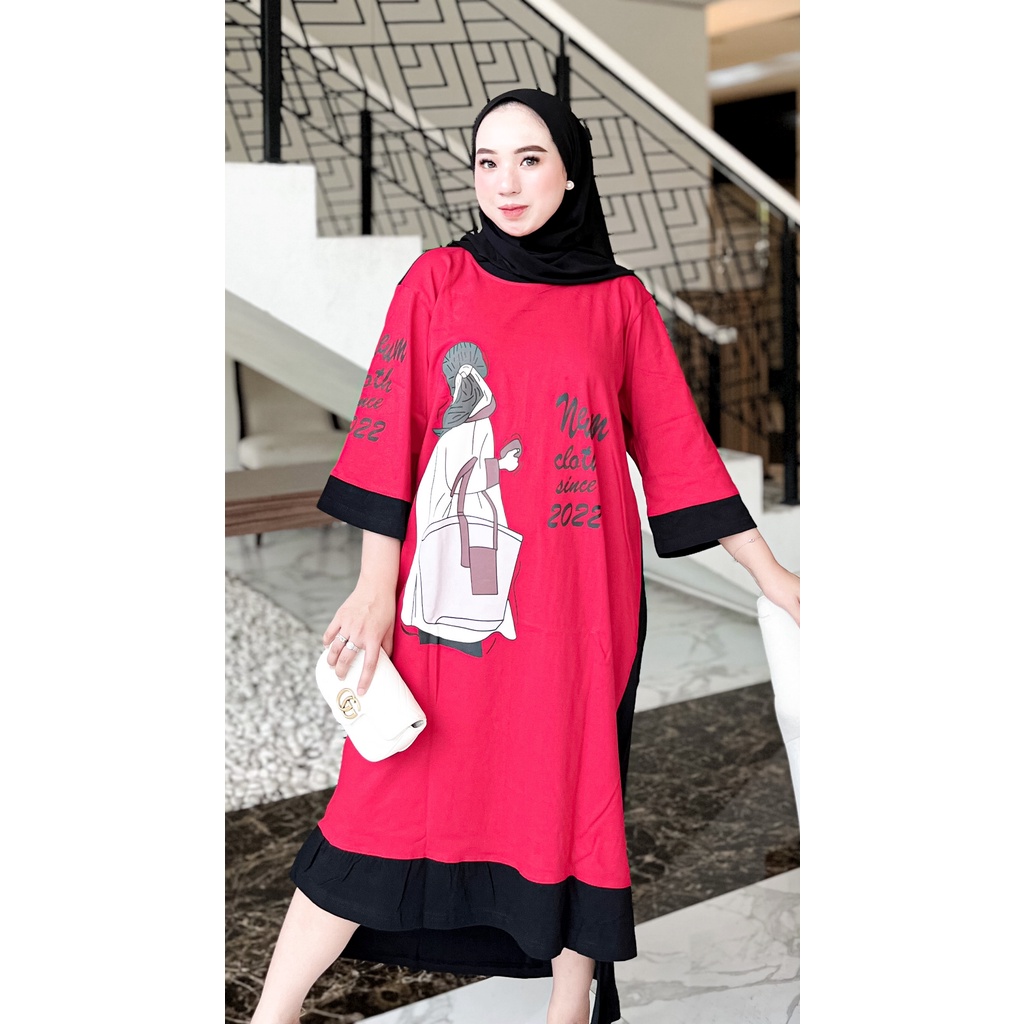 HUMAIRAH MUSLIM - Long Tunik Terbaru Long Tunik NEUM Kombinasi tunik wanita modern Long tunik import