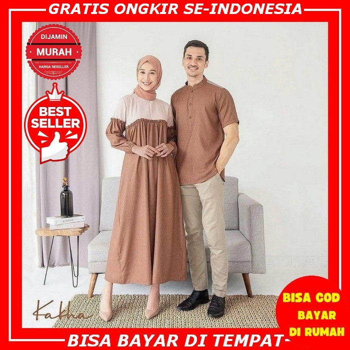 Produk Terbaru - Baju Couple Muslim - Baju Koko Couple Lebaran - Couple Gamis Brukat - Outfit Lebara