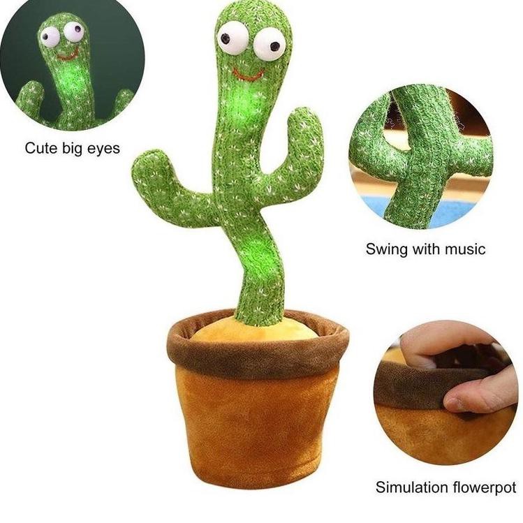 Mainan Kaktus Bergoyang Dancing Cactus Boneka Kaktus Goyang dan Nyanyi Kaktus Joget musik MURAH