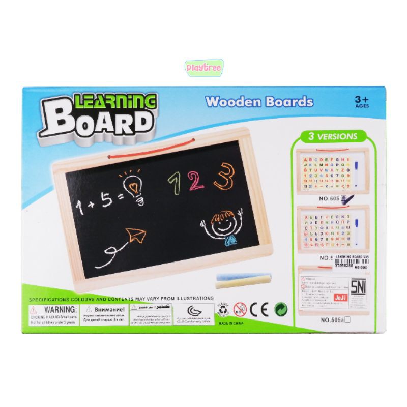 Papan Tulis Double Side Black Board and White Board dengan Huruf Magnet dengan Spidol Learning Board